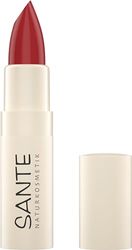 Sante Naturkosmetik Moisture Lipstick 06 Rose Blush Rouge à lèvres nourrissant avec effet hyaluronique, plump et Sepilift Soin des lèvres pour des lèvres souples dans des tons rouges scintillants 4,5