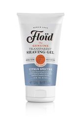 Floïd Shaving Gel Citrus Spectre (150 ml), Gel da barba profumato, Crema uomo con glicerina idratante, Cura barba uomo tasparente per una rasatura confortevole