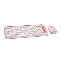 Logitech POP ICON COMBO, Bluetooth-toetsenbord- en muiscombinatie, comfortabel typen, programmeerbare toetsen en knoppen, stil klikken, Easy-Switch tot 3 apparaten - Roze