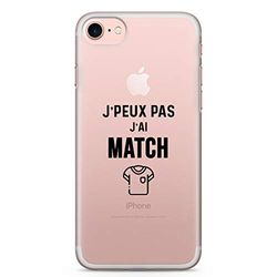 Zokko Beschermhoesje voor iPhone 8 Jpeux Pas J'Ai Match – maat iPhone 8 – zacht transparant inkt zwart