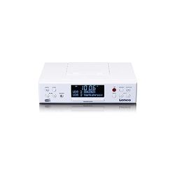 Lenco KCR-190 Radio de Cocina Dab+ - Bluetooth - PLL FM - 30 Presets de Emisoras - Pantalla y Luz LED - Temporizador - Alarma - Blanco