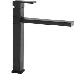SCHOCK | Miscelatore Aquaframe a Canna Alta Quadrata, Colore Nero Puro, h305