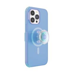PopSockets: PopCase PlantCore para MagSafe - Funda a base de plantas para iPhone 14 Pro Max con un Soporte y Agarre Deslizante PopGrip Slide con Top Intercambiable - Blue Opalescent