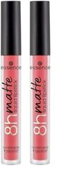 Essence Cosmetics 8H Matte Rossetto Liquido, Lunga Durata, Opacizzante, Asciugatura Rapida, Opaca, 2.5 ml (Confezione da 2)