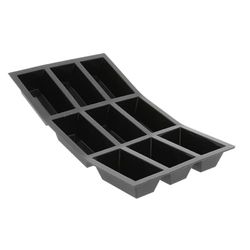 De Buyer, MOLDE SILICONA MOUL FLEX-17,5 x 30 cm - 9 CAKE MOLDES-8 X 3 x 3 cm - preto-placa preta-1976,01