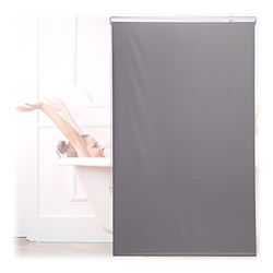 Relaxdays Tenda per Doccia Moderna, 100x240, Vasca da Bagno, Idrorepellente, Montaggio a Soffitto, Rullo Finestra,Grigia