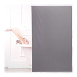 relaxdays Store de Baignoire, 100x240 cm, Rideau de Douche Hydrofuge, Plafond & fenêtre, Pare-Bain, Salle de Bain, Gris