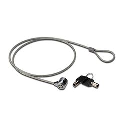 Ewent EW1242 Cavo di Sicurezza in Acciaio con Lucchetto per PC Portatile, 2 Chiavi in Dotazione, Cavo 1.5 metri