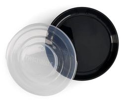 Twistshake Assiette – Vaisselle pour Bébé avec Couvercle Hermétique – Plateau de Sevrage Sans BPA – Accessoire d’Alimentation – Plaque d’Apprentissage pour Enfants – Noir