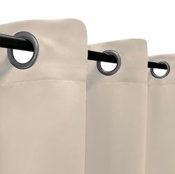 Atout Cielo – Cortina – par de 2 Cortinas Listo para Mesa poliéster Beige 140 x 140 cm