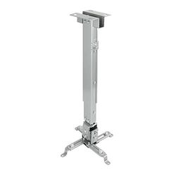 Monkey Ladder Plafondbeugel voor projector, kantelbaar, tot 20 kg, verstelbaar van 130 mm tot 650 mm, helling +/- 15°, zilverkleurig
