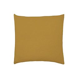 Federa in doppia garza di cotone lavata, tenerezza, cammello, 65 x 65 cm, Essix