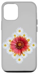 Custodia per iPhone 13 Pro Coperta indiana Fiore in Margherite Felici Rombo Forme Mania