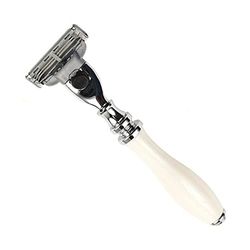 Parker Mach 3 Compatible Razor White resina handle mod. 111W-M3