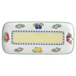 Villeroy und Boch Charm och Breakfast French Garden tårttallrik, 35 x 16 cm, porslin, vit/flerfärgad