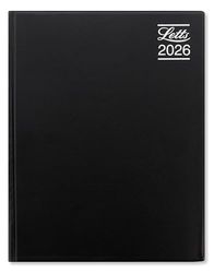 Letts of London Rhino A4 day to a page with appointments 2026 diary - Black 26-TR1ZABK