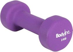 Gietijzeren halter bedekt met neopreen van 2 kg - schokbestendig en antislip - enkel - gym en HomeGym