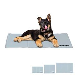 Relaxdays Self-Cooling Dog Mat, Wipeable, Gel Pad, Blanket for Animals, Polyester, Gray, 1 Piece