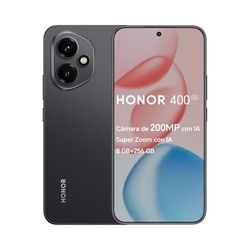 HONOR 400 5G-Smartphone 8GB+256GB,Cámara de 200MP con IA,Super Zoom con IA,6.55”y 120Hz y 5000 nits,Snapdragon7 Gen 3,Android 15,Dual SIM,NFC,IP65,MagicOS 9.0-Midnight Black