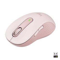Logitech Signature M650 L Mouse wireless - Per mani grandi, Durata Batteria 2 anni, Clic Silenziosi, Tasti Personalizzabili, Bluetooth, per PC/Mac/Più dispositivi/Chromebook - Rosa