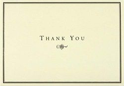Black and Cream Thank You Notes (Stationery, Note Cards) (Note Card Series)