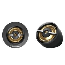 Pioneer Tweeter (450 W max. ciascuno, 100 W sinusoidali), suono potente, alta efficienza, foro di installazione da 38 mm, set con 2 altoparlanti, con adattatore per installazione ad angolo
