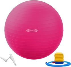 Fitvids Anti-burst en slipbestendige oefenbal, yogabal, fitnessbal, geboortebal met snelpomp, 2 lb capaciteit, roze, 30 inch, XL