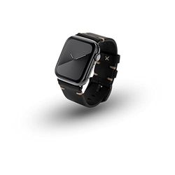 JT Berlin Alex II - Cinturino in pelle vintage compatibile con Apple Watch 49 mm/45 mm/44 mm/42 mm (chiusura in acciaio inox) nero/nero