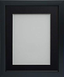 Frame Company Ainsworth Range Black 16x12 inch Picture Photo Frame with Black Mount for Image 12x10 inch * Choice of Sizes* Fitted with Real Glass