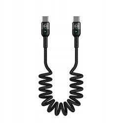 Mcdodo Câble Spiralé USB Type C vers USB Type C Rétractable, 60 W, 1.8m, Noir