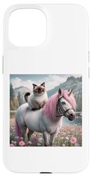 Siamese Cat Riding Unicorn Case for iPhone 15