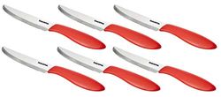Faca de mesa 12 cm preso, 6 PZS, vermelho