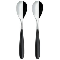Rockingham Forge Yin and Yang Lot de 2 cuillères de table de luxe en acier inoxydable 18/10 – poignées en noir, plastique PBT