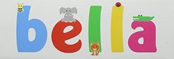 Feel Good Art Galerie verpakt canvas voor de kinderkamer, het solide front paneel rechthoek design leuke illustraties en gepersonaliseerd met de naam van meisje (15 x 42 x 4 cm, klein, Bella)