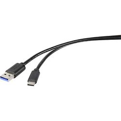 Renkforce Kabel USB 3.2 Gen1 (USB 3.0 / USB 3.1 Gen1) wtyczka USB-A, wtyczka USB-C™ 50.00 cm czarny