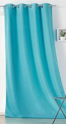 LINDER OUTDOOR vattenavvisande gardin - vävd och färgad i Frankrike - antioxidant gevärspistolhålsfinish - turkosblå färg - mått 135 x 240 cm - 100% polyester - utomhus-canvaskollektion