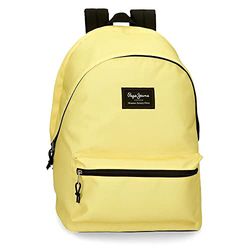 Pepe Jeans Aris Sac à dos pour ordinateur portable double compartiment 15,6 pouces 31 x 44 x 17,5 cm Sac à dos scolaire Polyester by Joumma Bags, jaune clair, Sac à dos