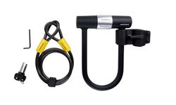 Dunlop Zapięcie rowerowe - połączenie zapięcia pałąkowego i zapięcia kablowego - kabel stalowy z 2 pętlami - 120 cm - Ø 10 mm - z 2 kluczami