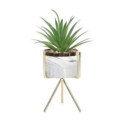 Sleepdown Halo Green Leaf Marble Stand Faux Pianta succulenta artificiale per Home Office Bagno Decor Decorazione per interni Estetica