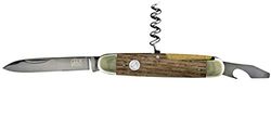 Güde Alpha Barrel Oak Coltello tascabile con manico in quercia, Adulto, Quercia, Lunghezza lama 7 cm