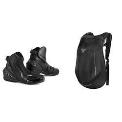 SHIMA SX-6 Men, Bottes Moto Homme | Renforcées, Chaussueres de Motard en Cuir, Support de Cheville, Semelle Antidérapante (Noir, 41) AYRO Backpack