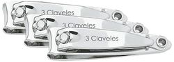 3 Claveles 12414 Cortauñas con Lima, Cromado de 5 cm (Paquete de 3)