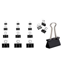 D.RECT Clip Ferma Carta | 48 pezzi 15/19/25/32mm, set 4x12 pezzi | Fermafogli a Clip | nero & Fermafogli a Clip, 25mm, Nero