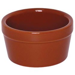 Olympia Ramequin rustique en porcelaine 95 mm/210 ml/7,4 oz (lot de 6), marron rustique, grès, super vitrifié, passe au four au micro ondes et au lave vaisselle, vernis durable, DK822