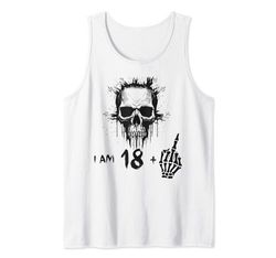 I Am 18 Plus 1 Middle Finger - 19th Birthday w. Viking Skull Canotta