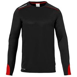 uhlsport Tower-Maglia da Portiere a Maniche Lunghe, Nero/Rosso, S Unisex-Adulto