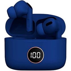 Cuffie Stereo Bluetooth Dual POD Earbuds LCD Cool Air Pro Blu