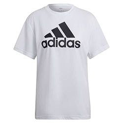 adidas W BL BOYF T T-shirt, wit/zwart, S voor dames