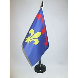 AZ FLAG - Drapeau De Table Provence Nouveau 21x14 cm - Petit Drapeau Provençal De Bureau 100% Polyester Avec Hampe De 25cm Et Socle En Plastique Noir