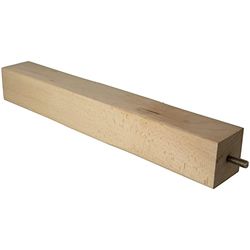 Amig - Pata Cuadrada para Mueble, Pata de Madera de Haya con Acabado Natural, Patas de Repuesto para Sofás, Camas, Mesas, Fijación: Espiga Metálica de Métrica 8, Medidas: 50 x 50 x 360 mm